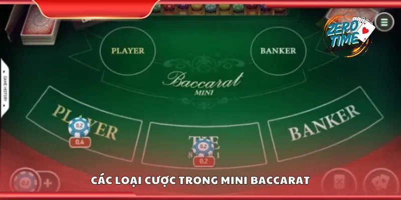 Một số loại cược trong mini baccarat